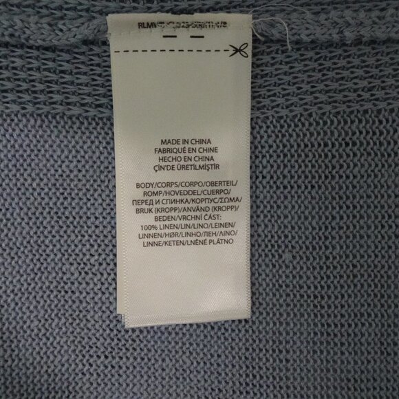 Polo Ralph Lauren Duster Cardigan Women's Size S Blue Linen Long Open Front - Picture 12 of 13
